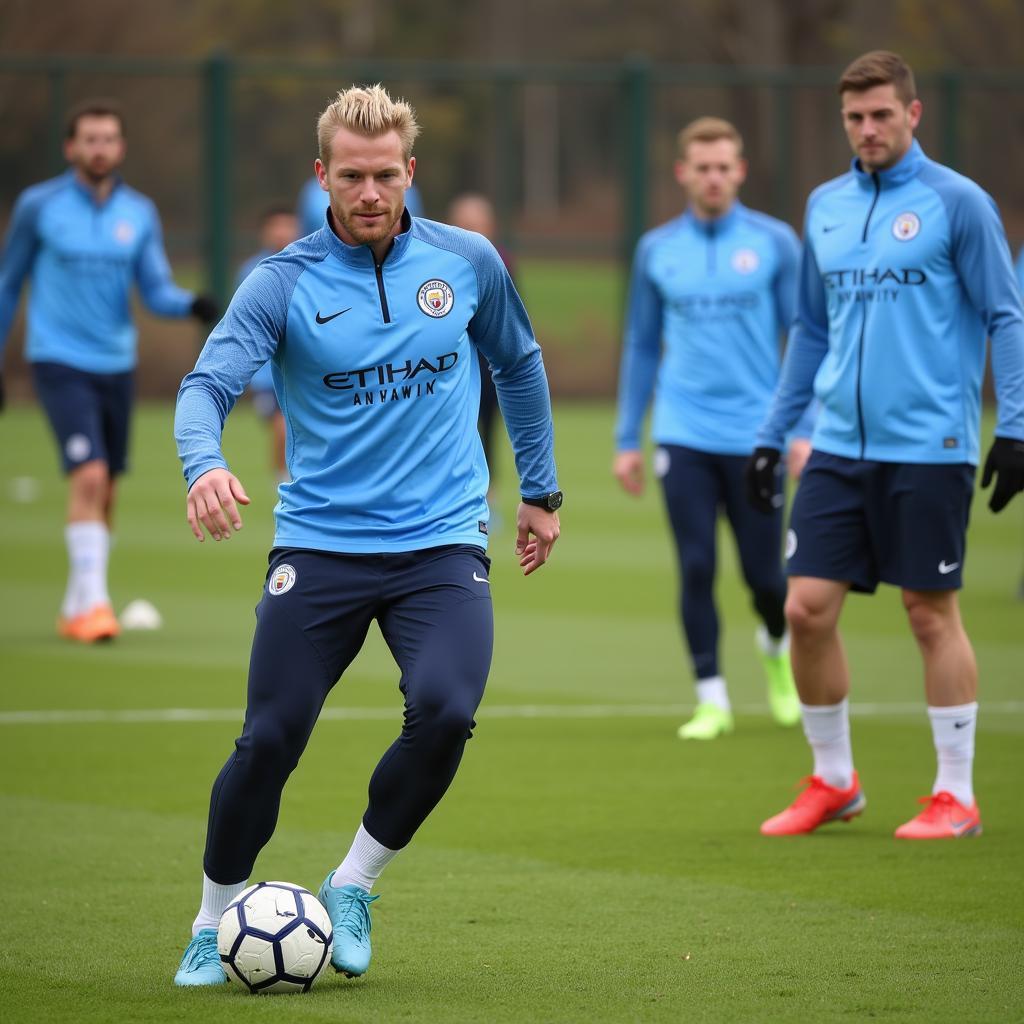 Haaland trains with Man City teammates