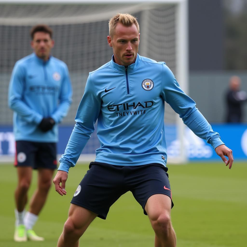 Erling Haaland training with Manchester City