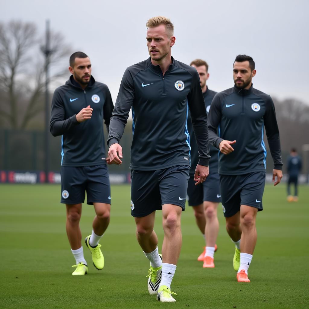 Haaland training with Manchester City