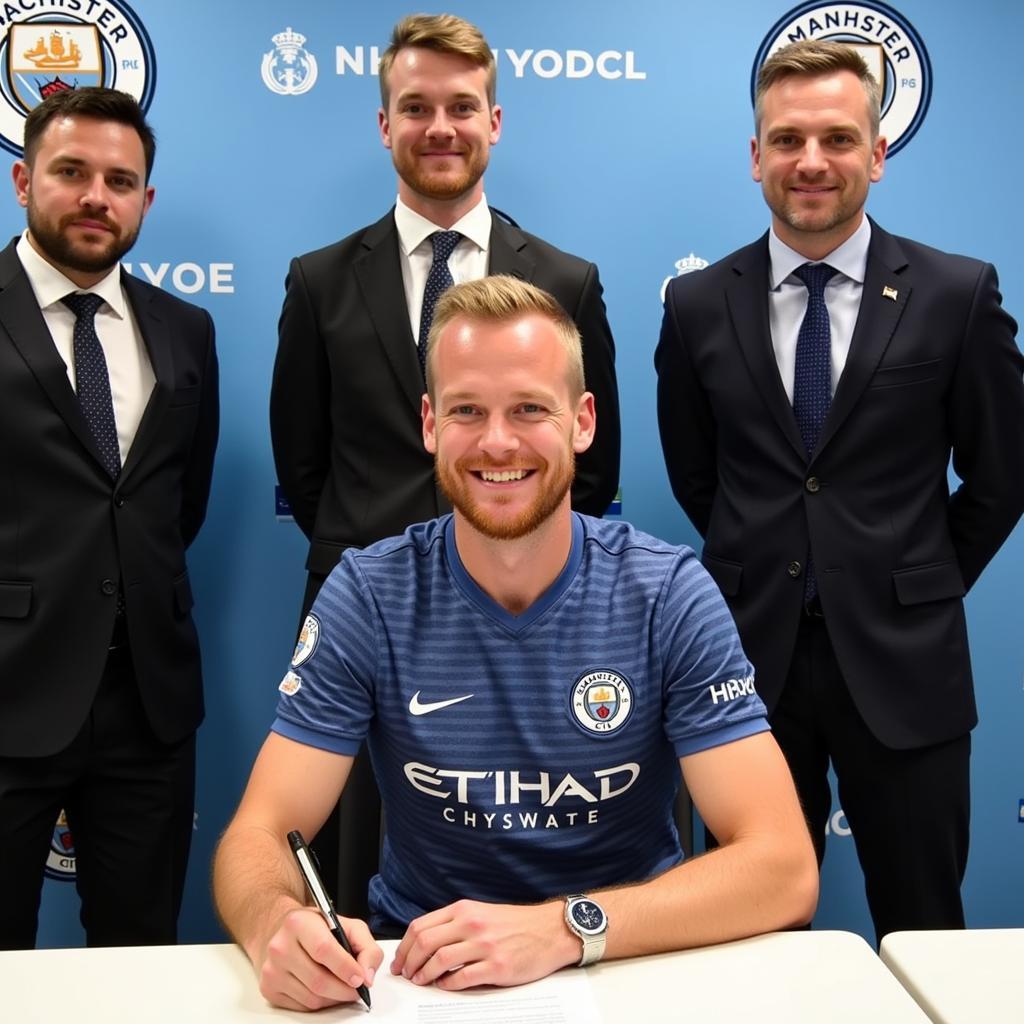 Haaland signing his Man City contract