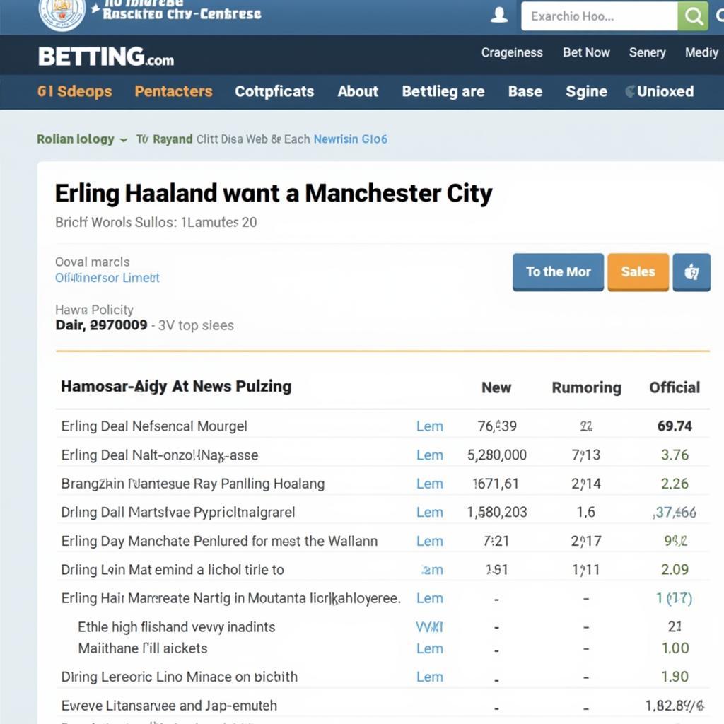 Haaland Transfer Odds to Manchester City