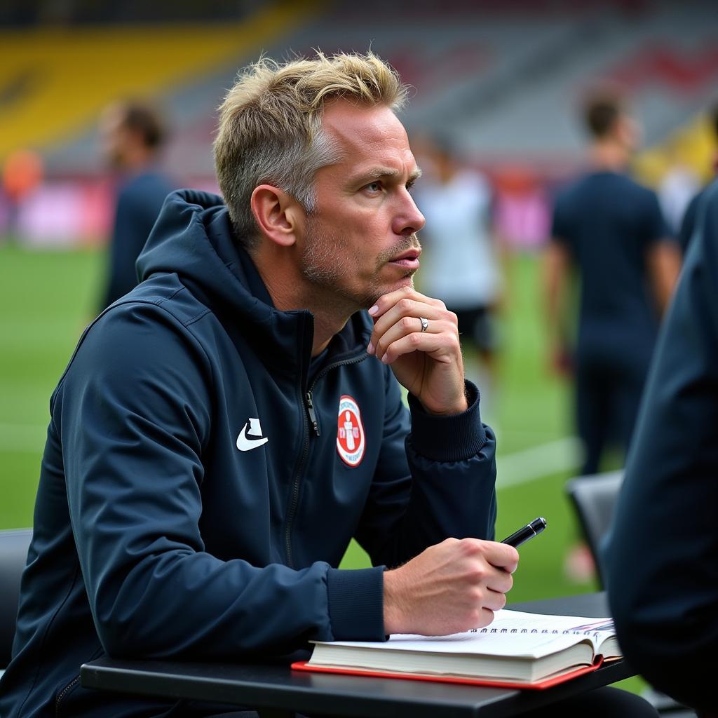 Haaland Observing a U23 Match