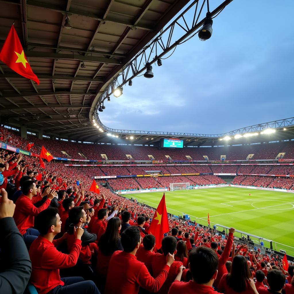 Hai Phong Football Stadium packed with cheering fans