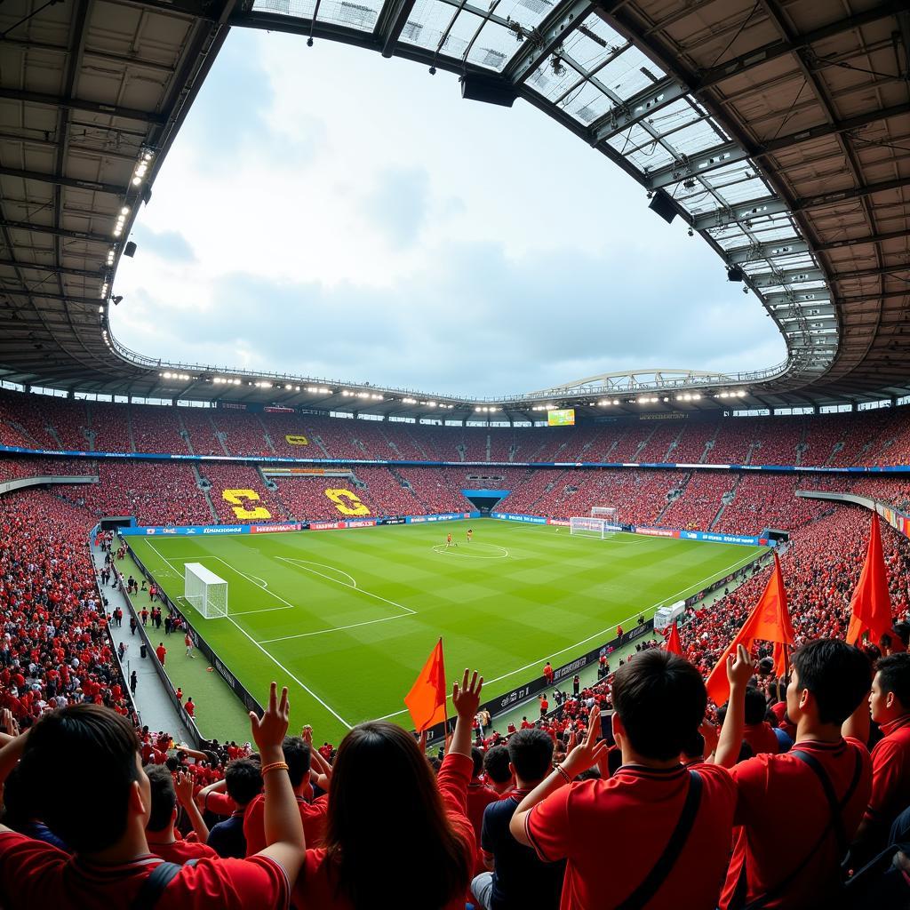 Hanoi football stadium packed with enthusiastic fans