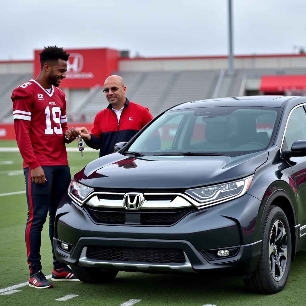 Honda CR-V Gifted to a Football Player