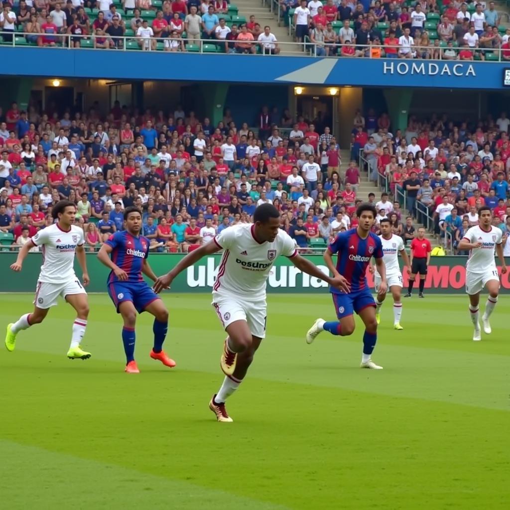 A match in progress in the Honduran National League.