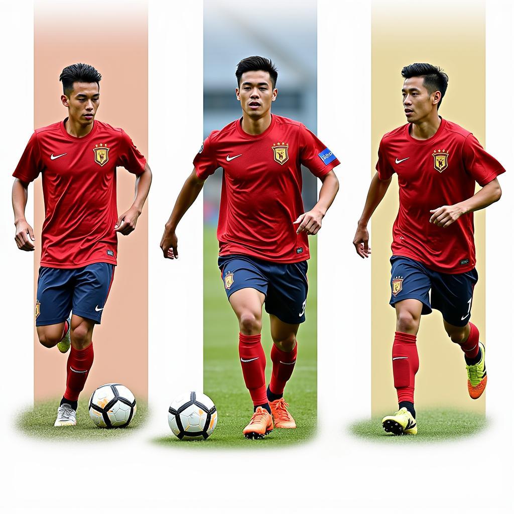 Hồng Duy demonstrating his tactical versatility in different positions on the field