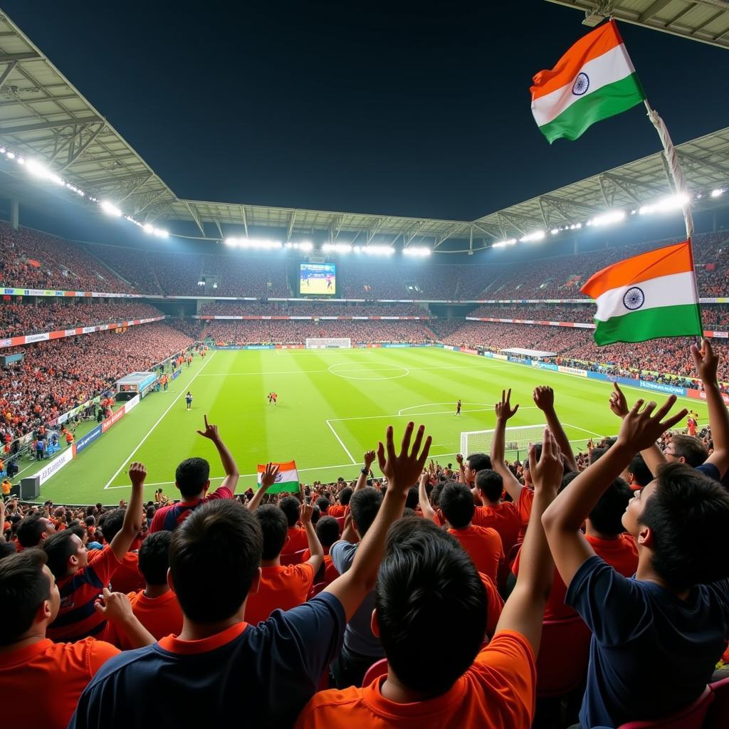 Indian Football Fans Cheering for their Team