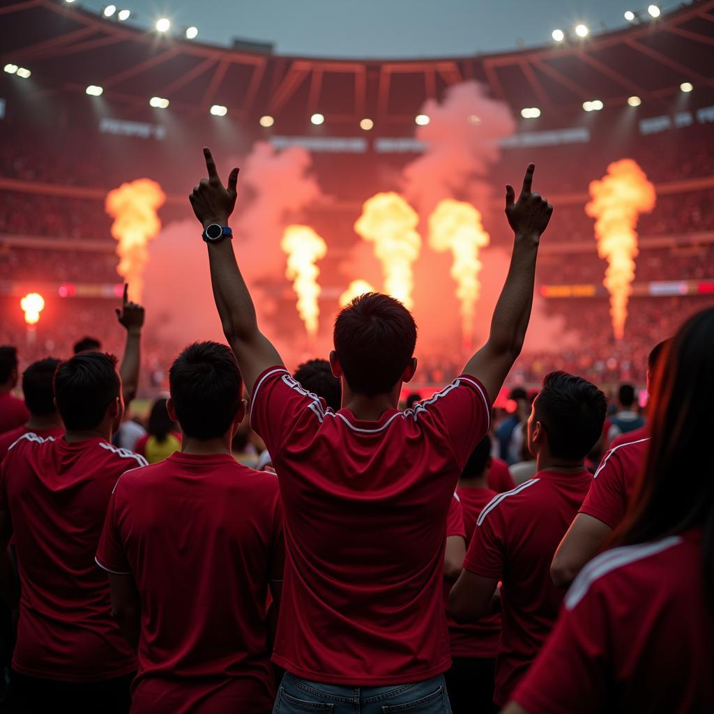 Indonesian Football Fans Cheering