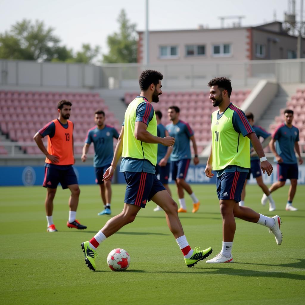 Iranian Football Team Undergoing Rigorous Training