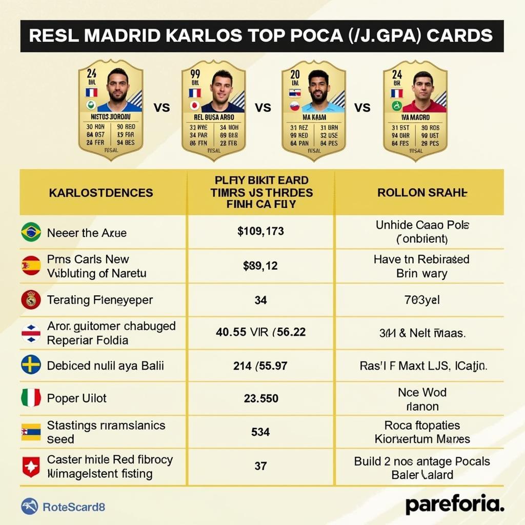 Poca Karlos Player Card Comparison