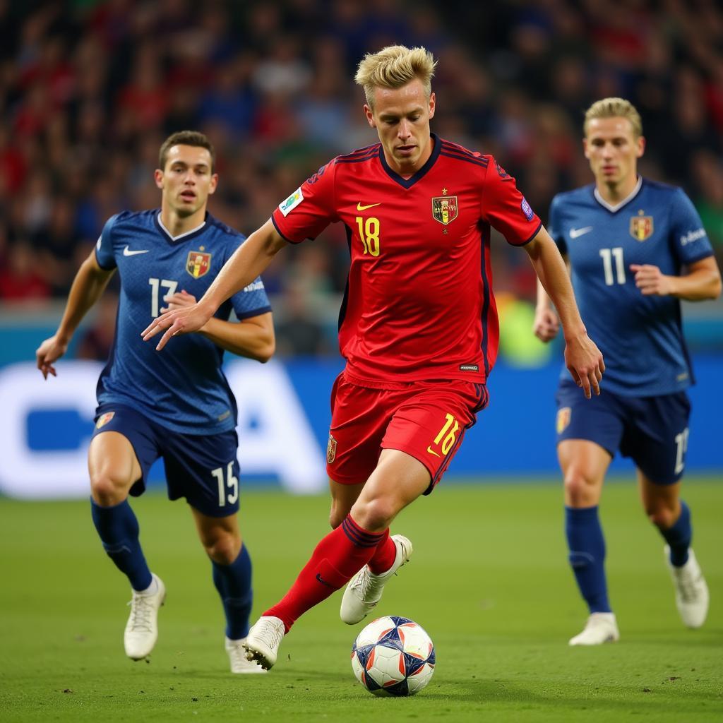 Kevin De Bruyne playing for Belgium