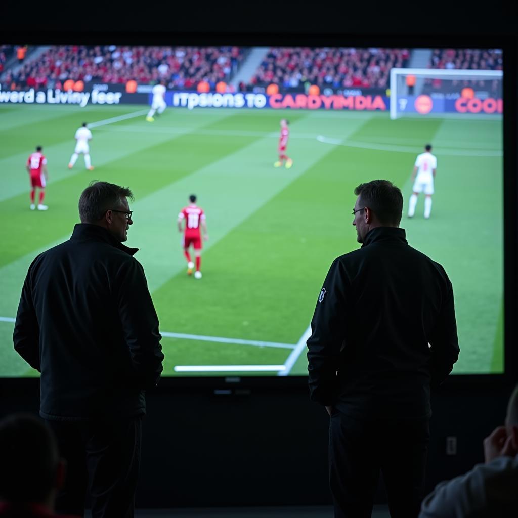 Klopp and Haaland analyzing an offside decision