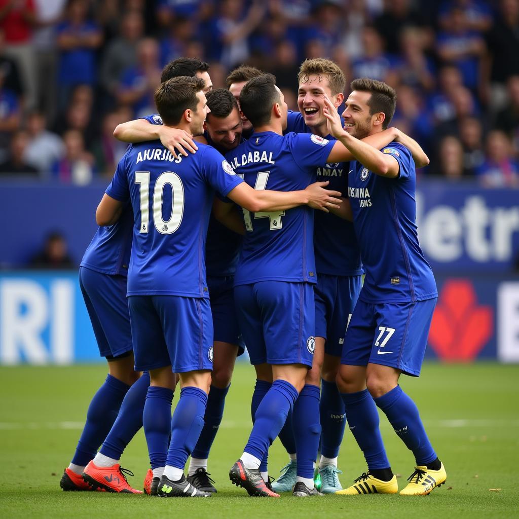 La Masia graduate celebrating a goal with Chelsea