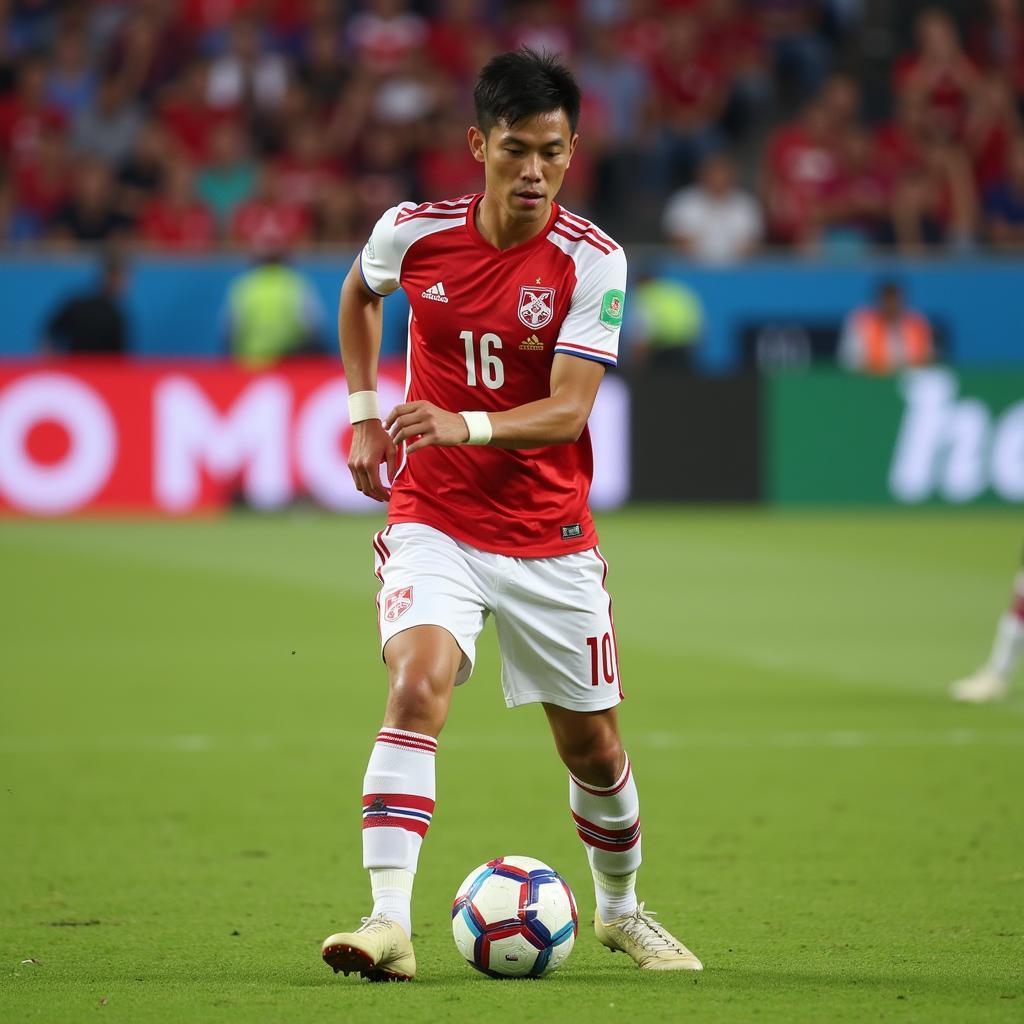 Laos National Football Team Captain in Action