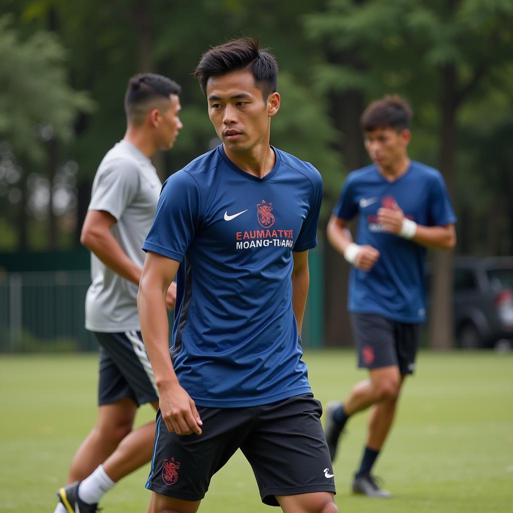 Lê Minh Bình during a training session.