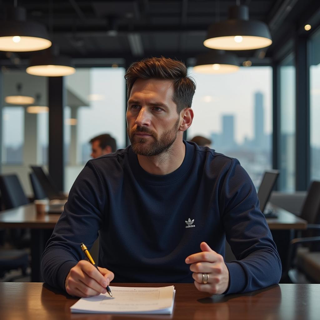 Lionel Messi displays his various endorsement partnerships and investment ventures.