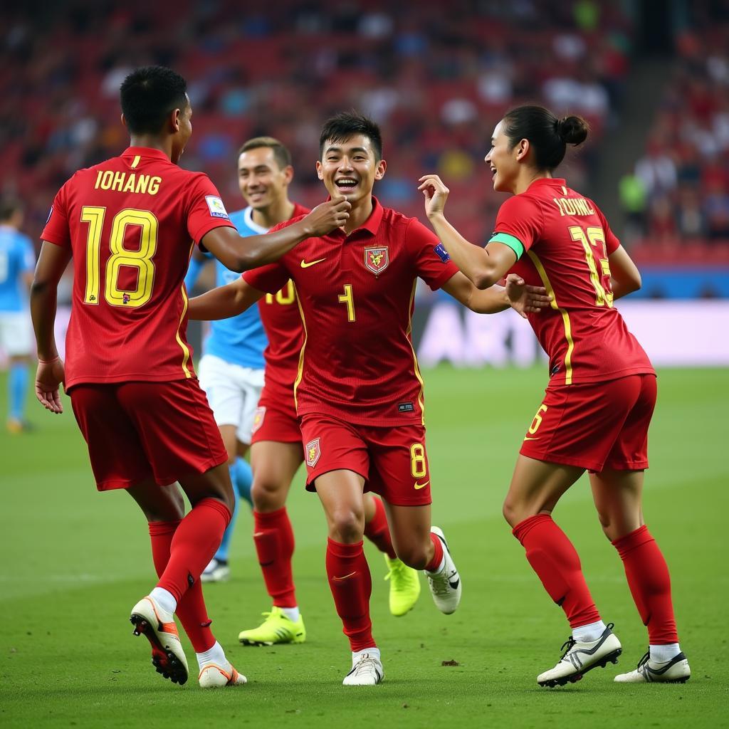 Liu Yang Celebrating a Goal