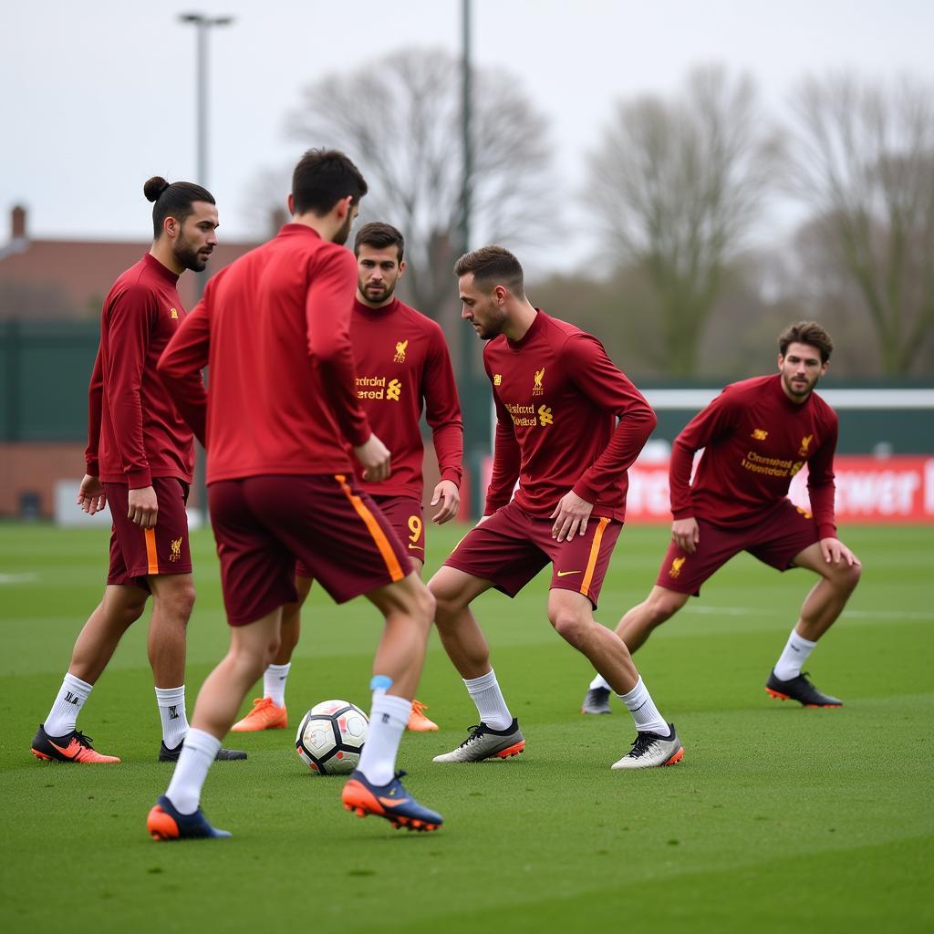 Liverpool players training