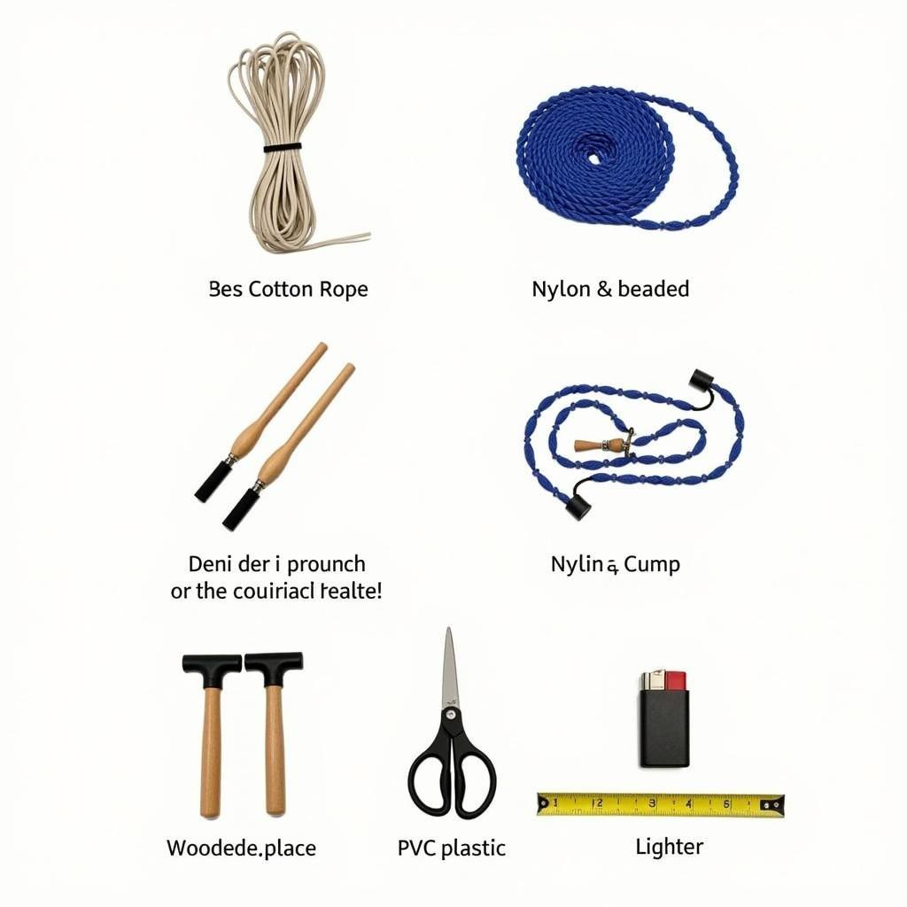 Essential supplies for crafting a jump rope