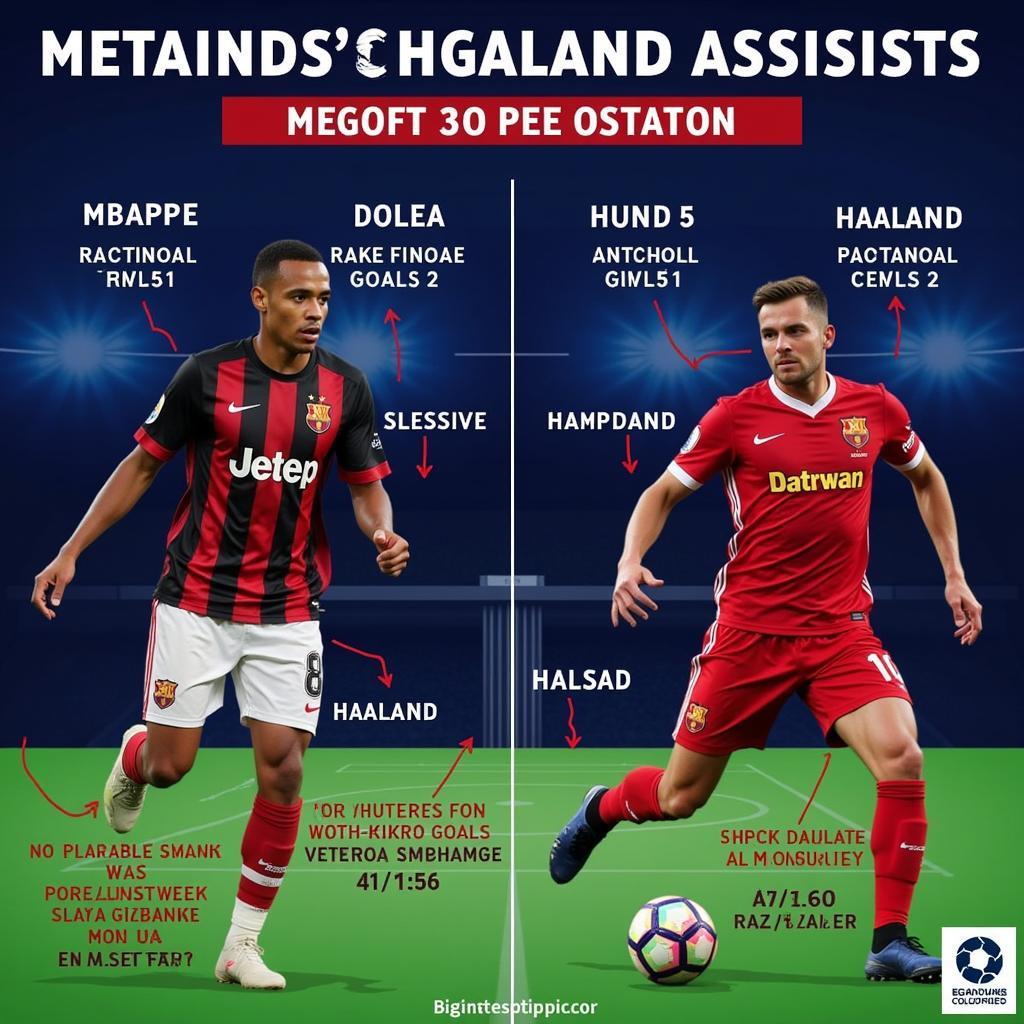 Mbappe and Haaland Assist Comparison 23/24 Season