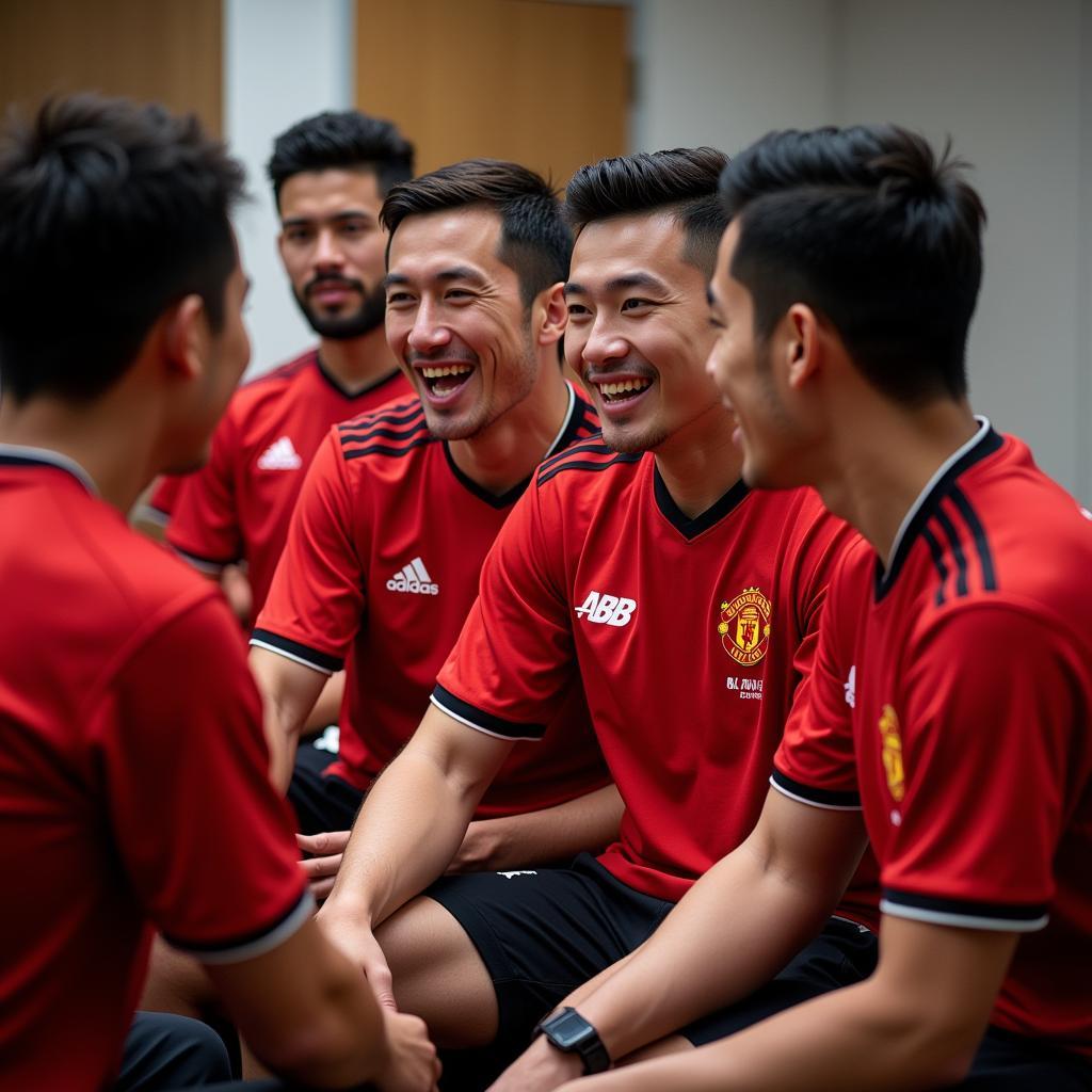 MC Đức Bảo interviewing Man United players