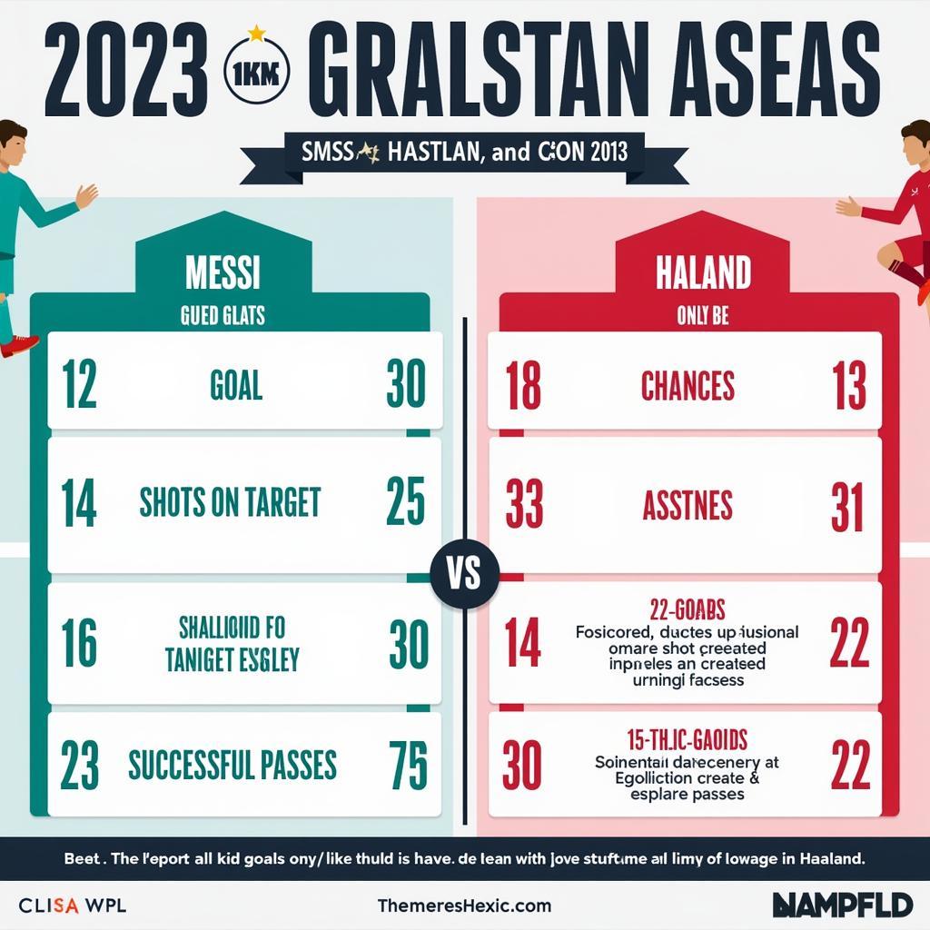 Comparing Messi and Haaland's Goals and Assists in 2023