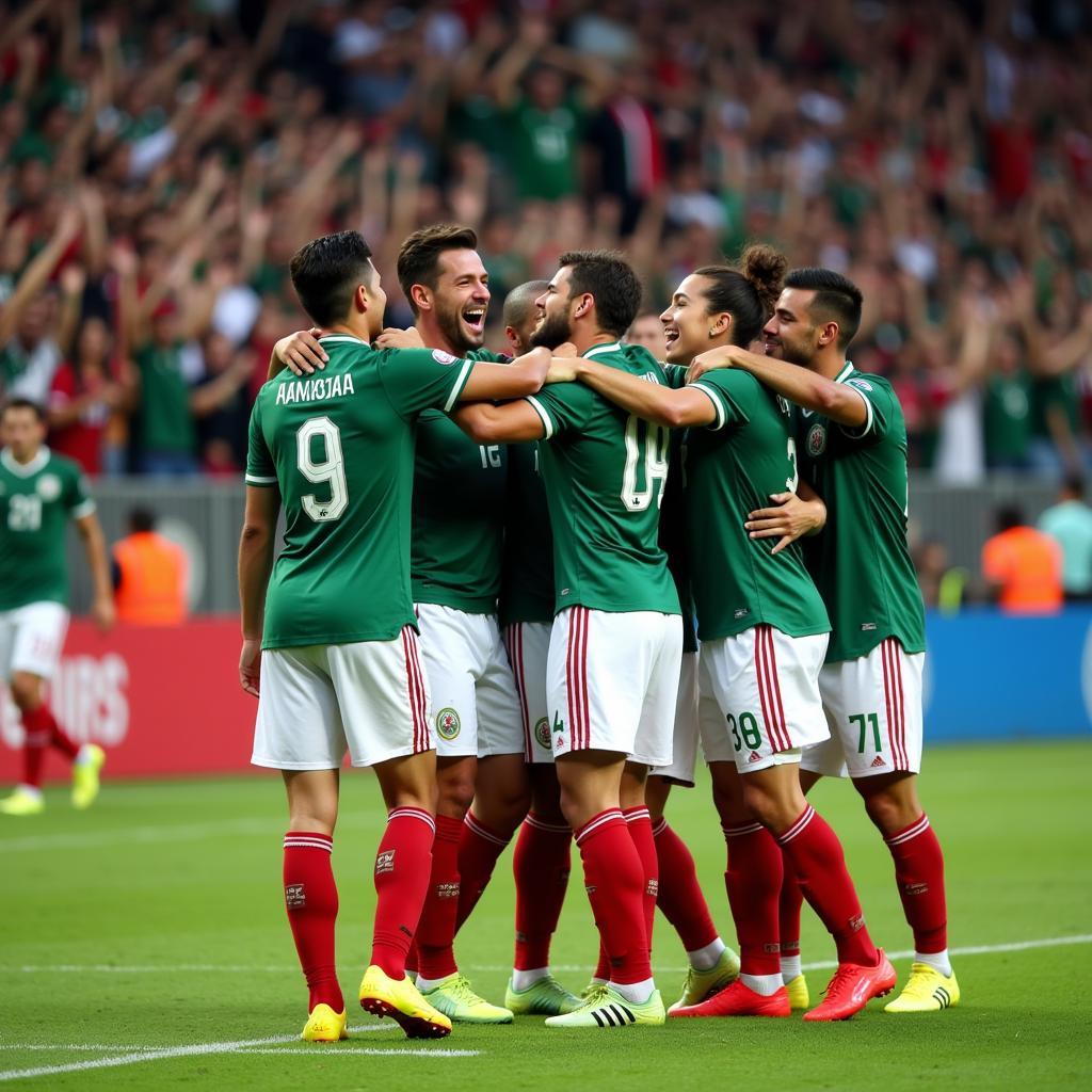 Mexico National Team Celebrating a Goal