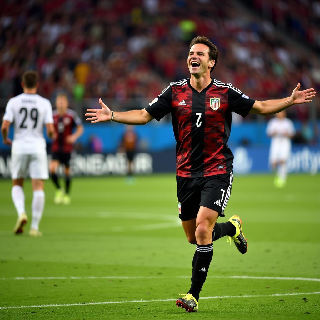 Miroslav Klose celebrating a goal at the World Cup