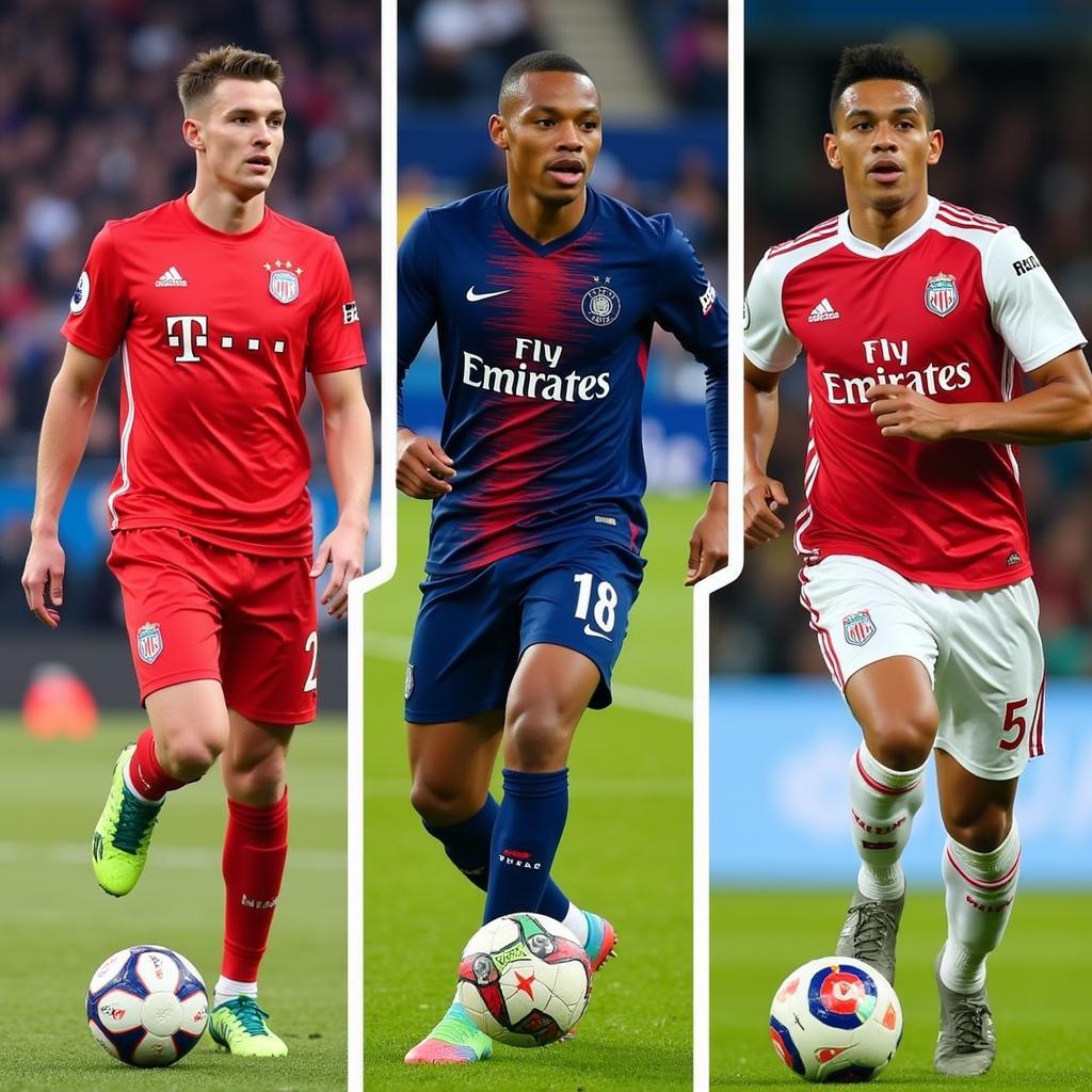 Modern Football Stars: Haaland, Mbappé, and Vinicius Jr.