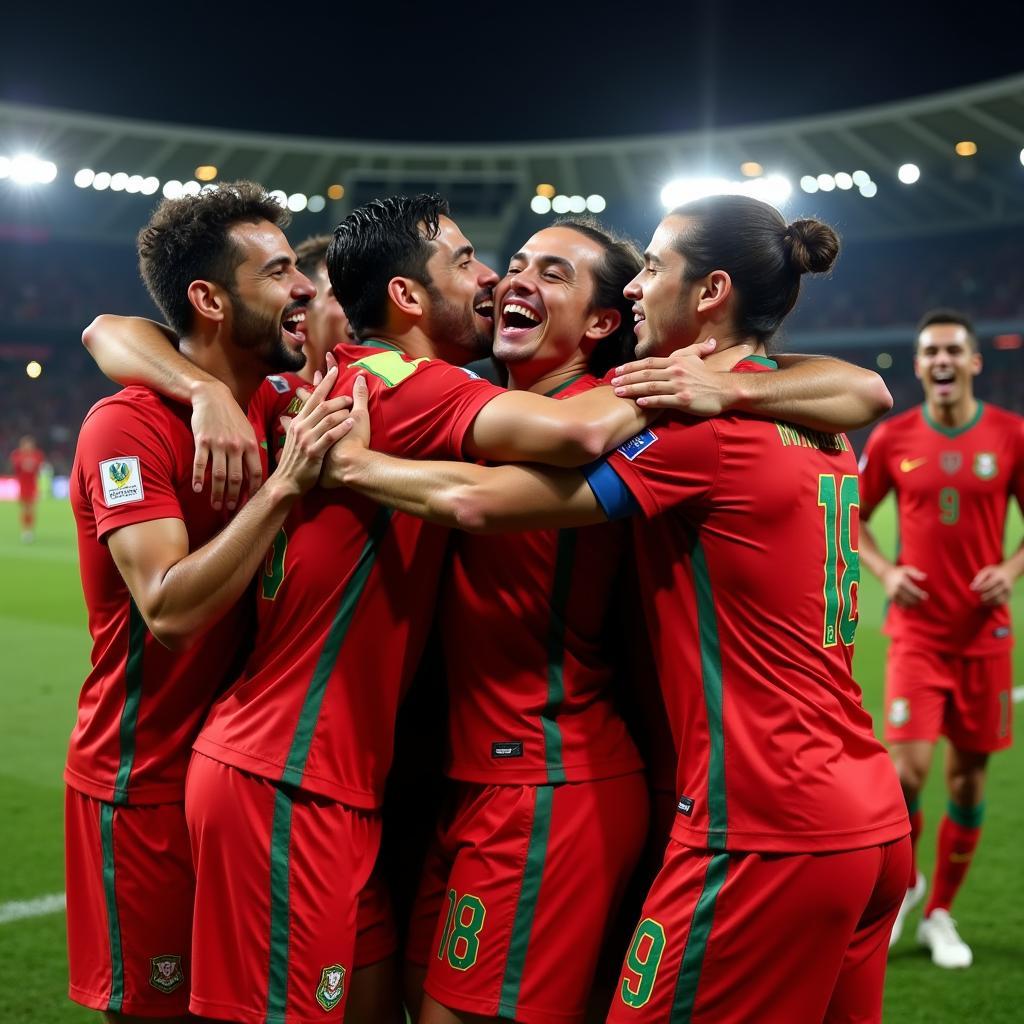 Morocco Celebrating at the World Cup 2022