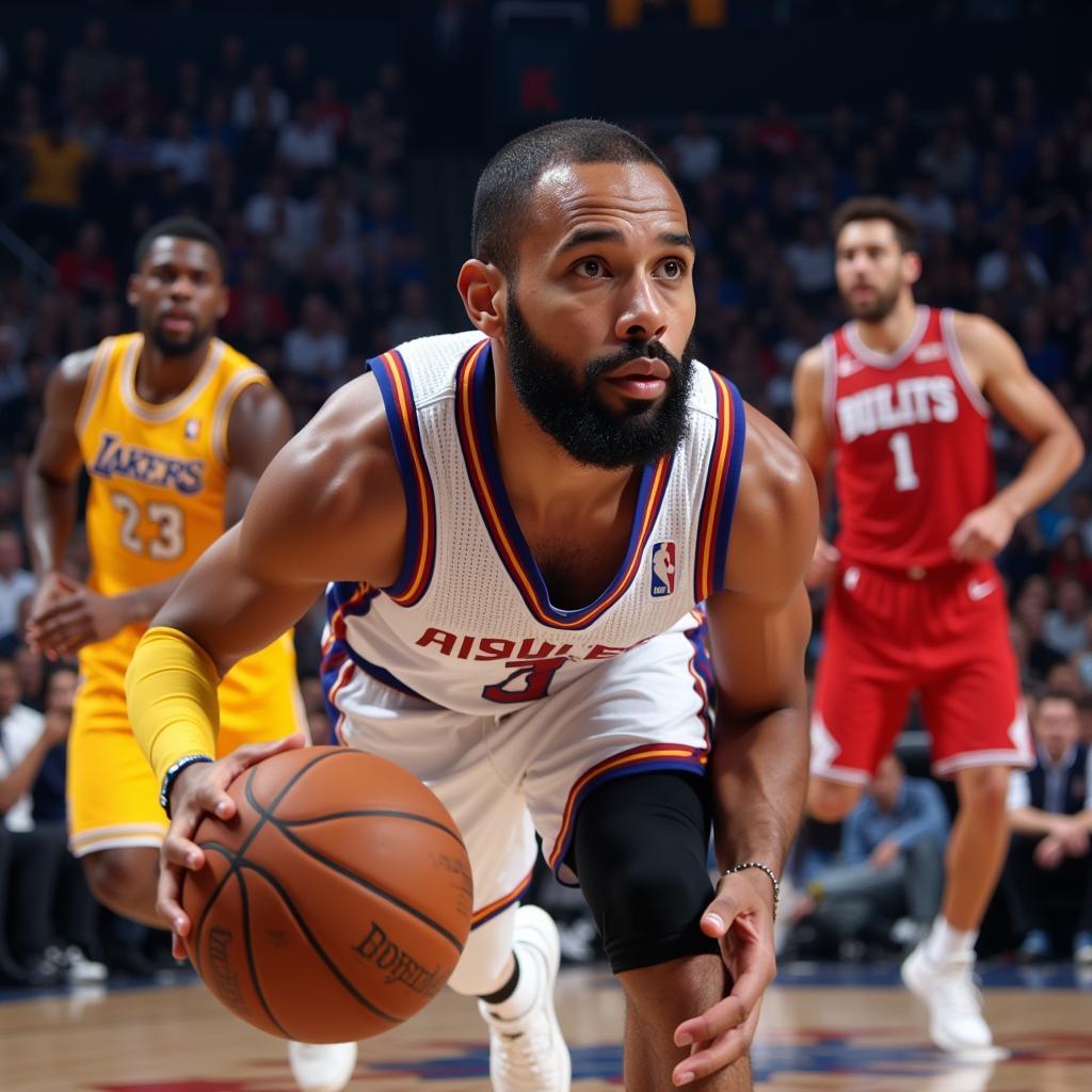 NBA players wearing contact lenses during a game.