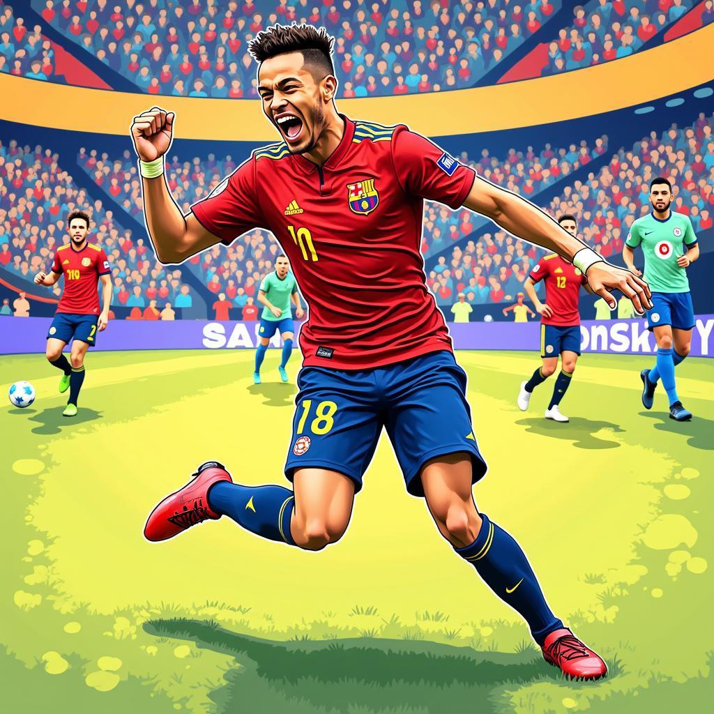 Neymar Jr. Goal Celebration Digital Art