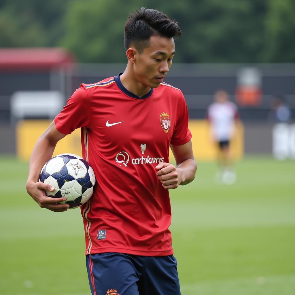 Nguyen Hang Tcheuko Minh during Training