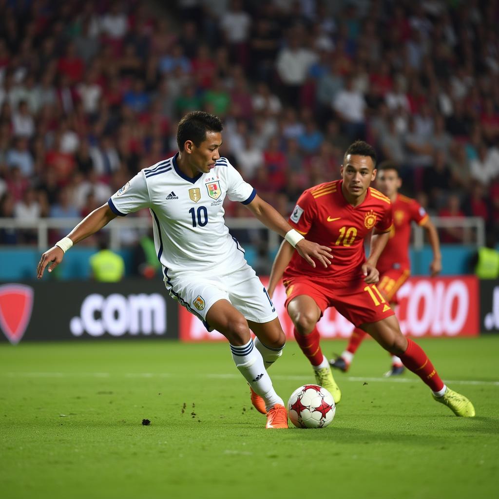 Nguyen Van Toan in action during a match for the Vietnamese national team