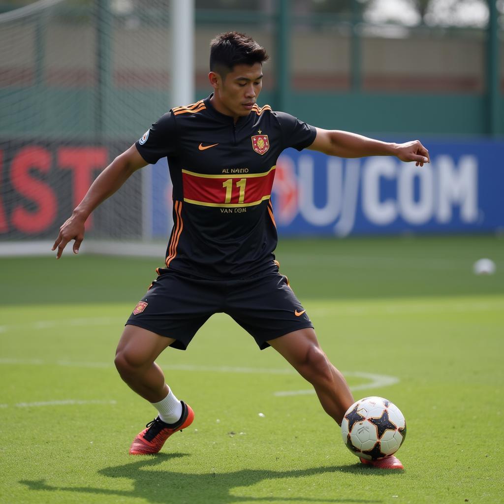 Nguyen Van Toan during training