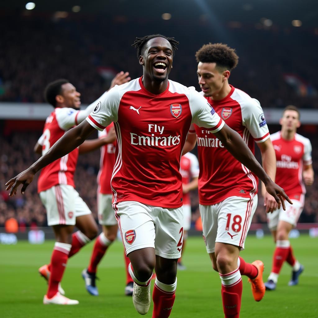 Nicolas Pepe celebrating a goal for Arsenal