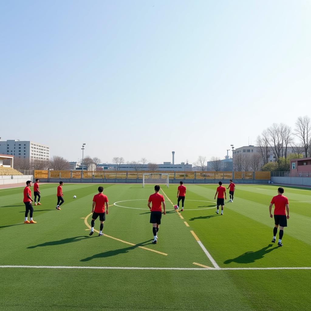 North Korean Football Team Training