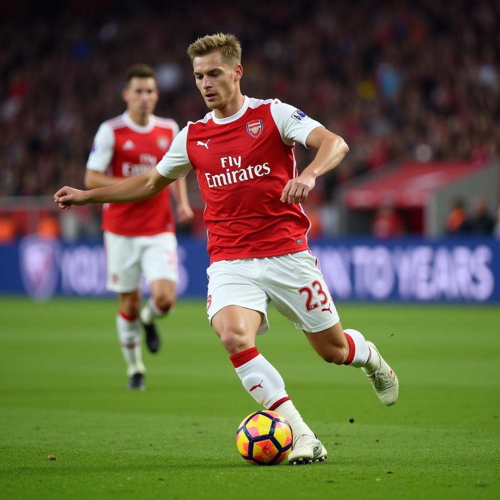 Oleksandr Zinchenko playing for Arsenal