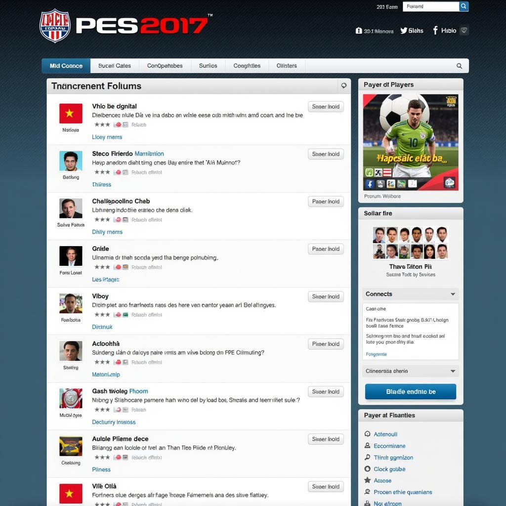 Example of an Online Community for Vietnamese PES 2017 Players