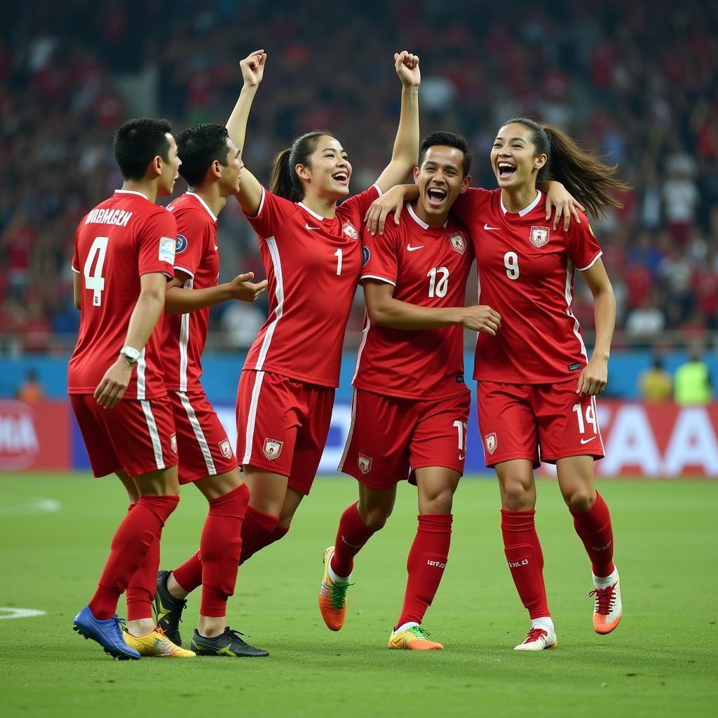 Overage Players Celebrating a Goal in SEA Games 30