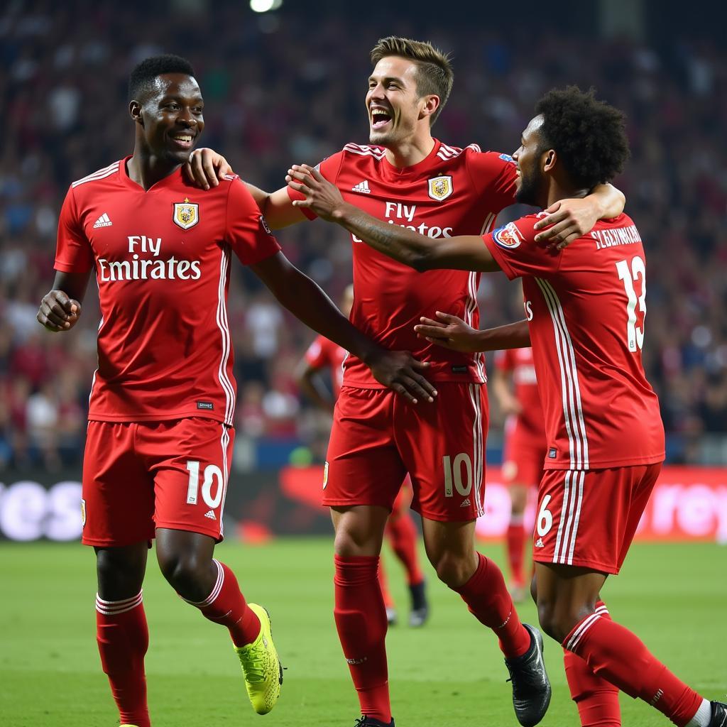 Pau FC Players Celebrating a Goal