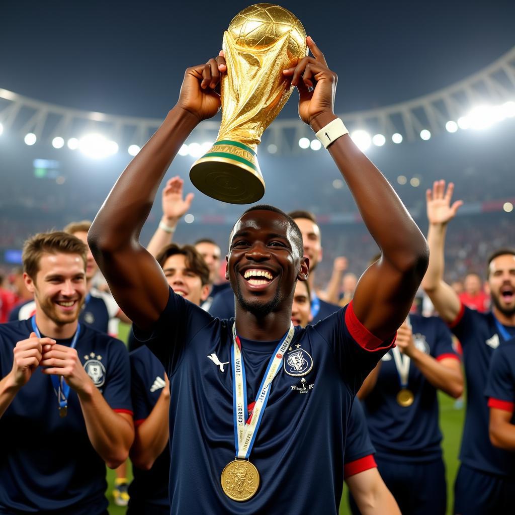 Paul Pogba celebrating France's World Cup Victory