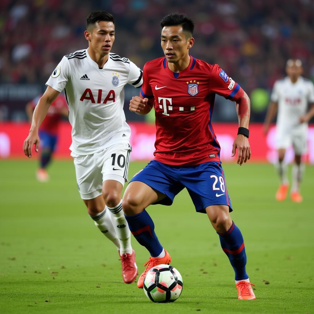 Phan Dang in action during a football match