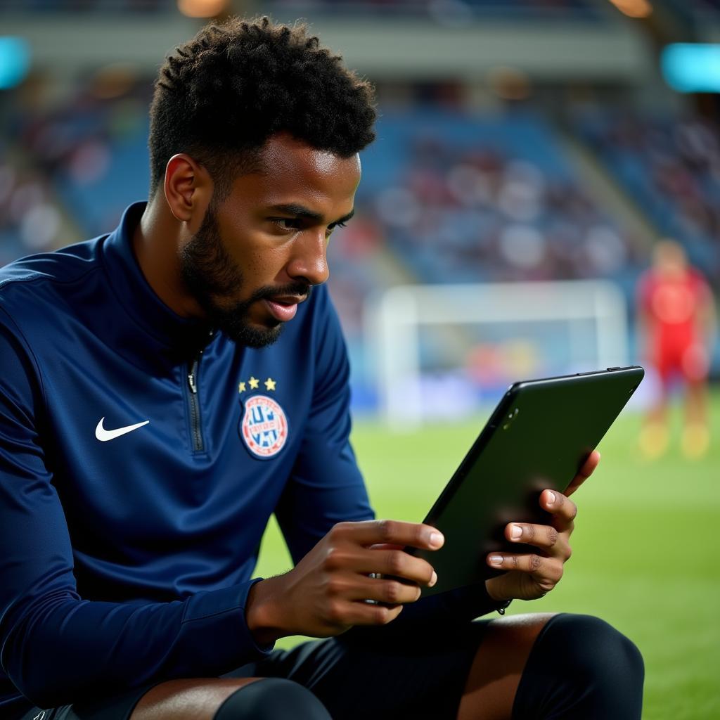 Player Analyzing Match Footage