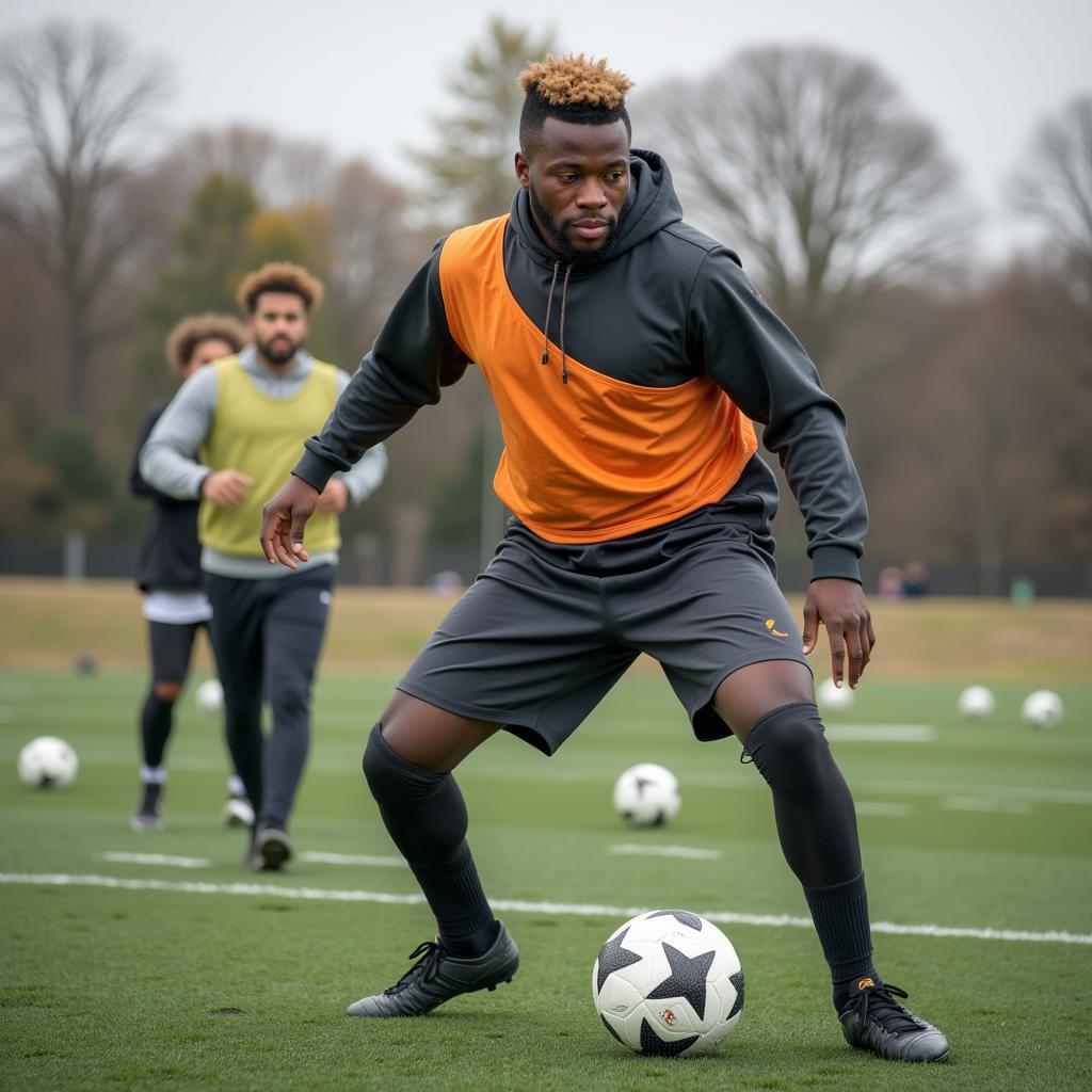 A young player trains intensely before his debut