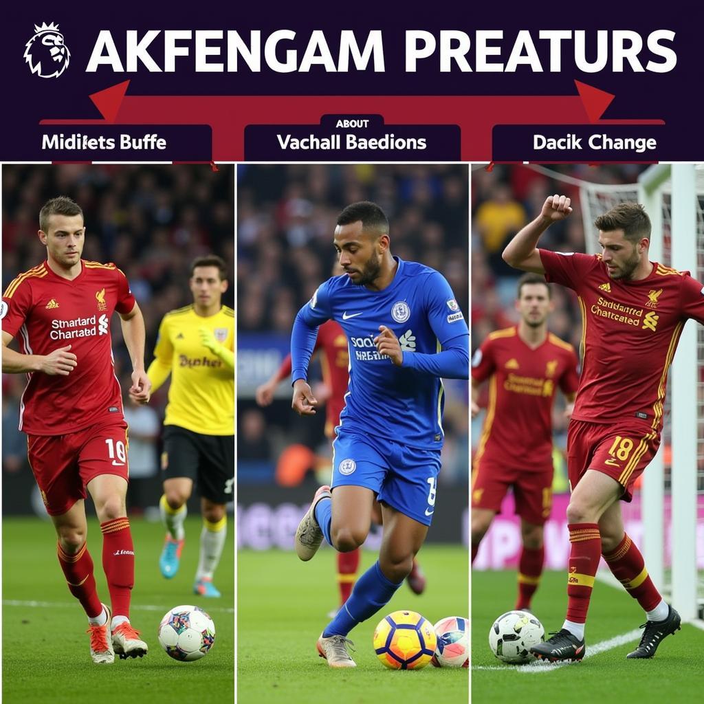 Top Performers in the Premier League: A collection of action shots featuring some of the league's standout players, demonstrating their skills and impact on the pitch.