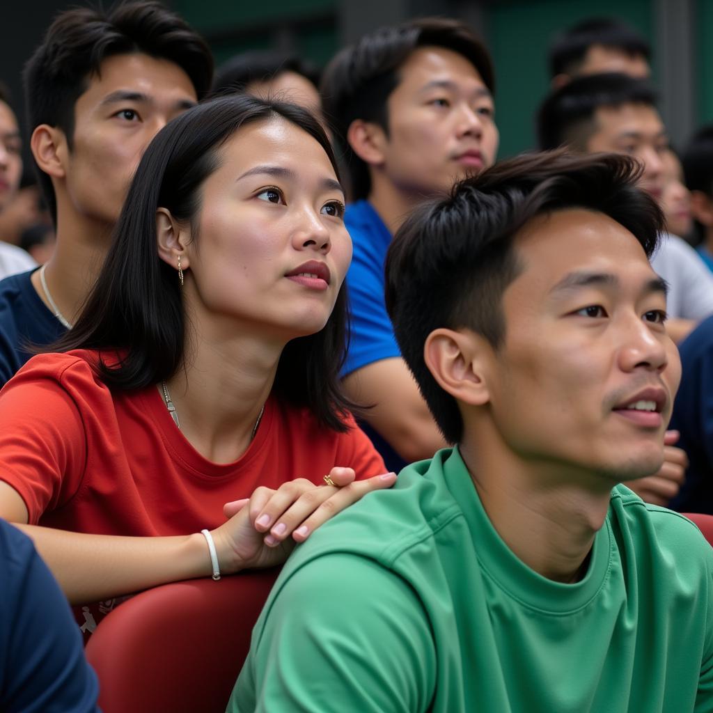 Quang Hai's family watching him play