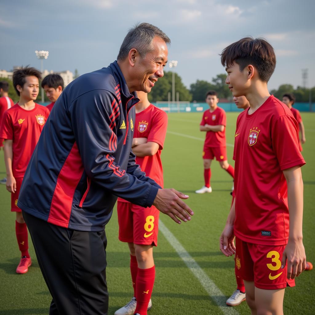 Que Ngoc Hai Inspiring Young Footballers