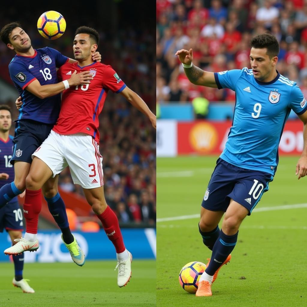 Roman Torres and Harry Maguire at the World Cup